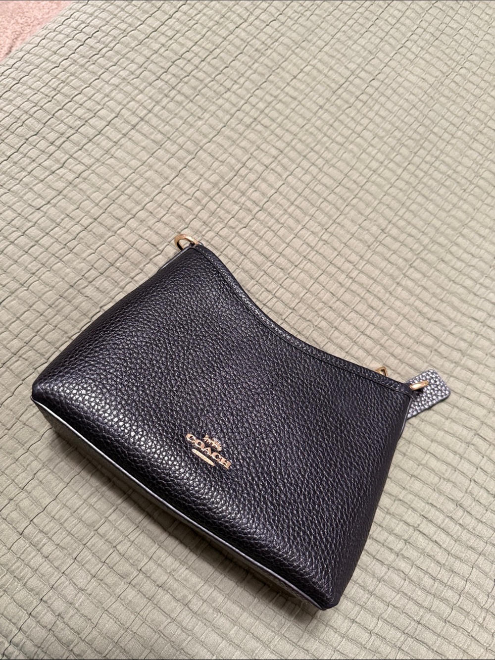 Coach Laurel Small Shoulder Bag in Black Pebbled Leather - Picture 6 of 7
